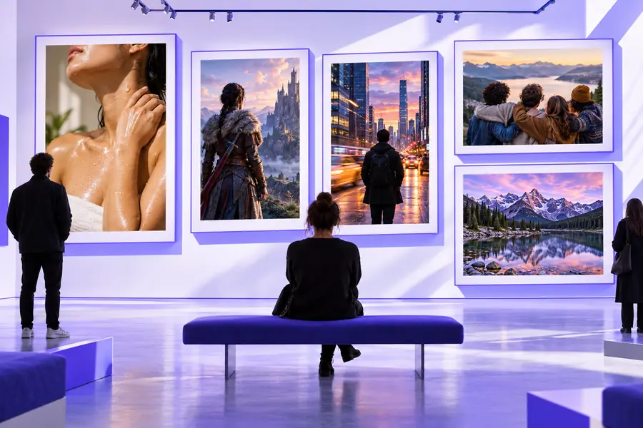 Sequence of expressive portrait frames illustrating a video concept