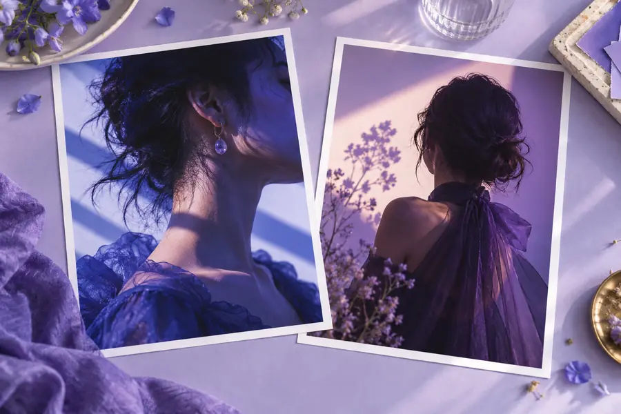 Two editorial portrait references arranged side by side